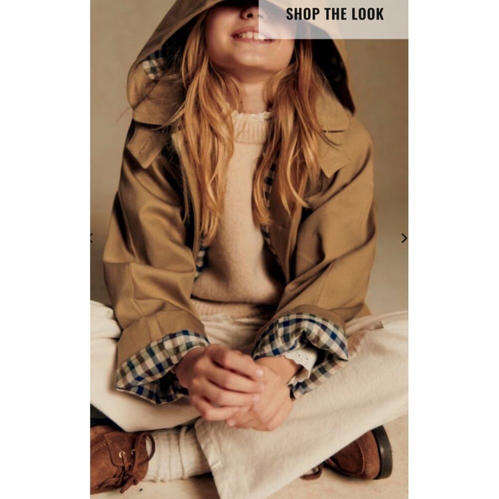 NWT petit Sezane POLLY COAT beige 4t girl